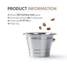 Load image into Gallery viewer, Refillable STAINLESS STEEL Metal Reusable Capsule For Instant Coffee Machine Refillable Coffee Filter