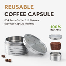 Load image into Gallery viewer, Icafilas Reusable Coffee Capsules for Essse Caffe S.12 Sistema Espresso Maestoso Capsule Machine RichCrema Durable Cofee Filter