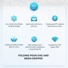 Load image into Gallery viewer, Foldable Coffee Filter Portable Drip Coffee Tea Holder Funnel Basket Coffee Dripper Handmade Coffeeware with Filters Paper Set