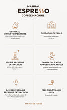 Load image into Gallery viewer, I Cafilas 2in1 Manual Espresso Coffee Maker Machine Stainless Steel Screw Progressive High-pressure Hand Italian Thickener