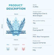 Load image into Gallery viewer, Foldable Coffee Filter Portable Drip Coffee Tea Holder Funnel Basket Coffee Dripper Handmade Coffeeware with Filters Paper Set