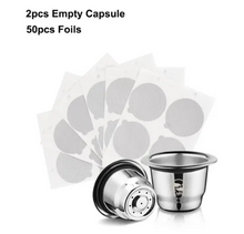 Load image into Gallery viewer, Icafilas Reusable Coffee Capsule For Nespresso Stainless Steel Espresso Crema Filter Aluminum Dosing Lid