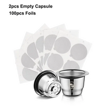 Load image into Gallery viewer, Icafilas Reusable Coffee Capsule For Nespresso Stainless Steel Espresso Crema Filter Aluminum Dosing Lid