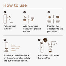 Load image into Gallery viewer, Travel Portable Espresso Coffee Machine for Car & Home Camping Coffee Maker 2-in-1 Capsule Powder Nespresso or Dolce Gusto