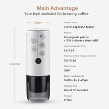 Load image into Gallery viewer, Travel Portable Espresso Coffee Machine for Car & Home Camping Coffee Maker 2-in-1 Capsule Powder Nespresso or Dolce Gusto