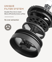 Load image into Gallery viewer, Portable Coffee Maker French Press Stainless Steel Travel Camping Outdoor 320ml Coffee Bottle Keep Cool & Hot Maker Plunger Glass Tea Pot French Coffee Press