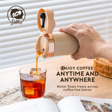 Load image into Gallery viewer, Portable Coffee Maker French Press Stainless Steel Travel Camping Outdoor 320ml Coffee Bottle Keep Cool & Hot Maker Plunger Glass Tea Pot French Coffee Press