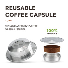 Load image into Gallery viewer, Reusable Pods Coffee Capsule for Senseo HD7801 Espresso Rich Cream Refillable Coffee Filters Stainless Steel Coffee Accessories