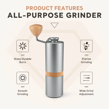 Load image into Gallery viewer, I Cafilas Manual Grinder Portable High Quality Adjustable 420 Stainless Steel Burr Outdoor Grinder Double Bearing Positioning