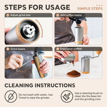 Load image into Gallery viewer, I Cafilas Manual Grinder Portable High Quality Adjustable 420 Stainless Steel Burr Outdoor Grinder Double Bearing Positioning