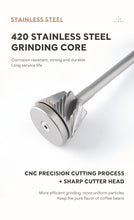 Load image into Gallery viewer, iCafilas Manual Coffee Grinder Portable Adjustable Stainless Steel Burr Professional Coffee Accessories with Anti-Skid Collar