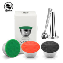 Load image into Gallery viewer, Reusable Coffee Capsule Dolci Gusto Stainless Steel Coffee & Milk Filter For Nescafe Dolce Gusto Capsula with Plastic Lid Tamper