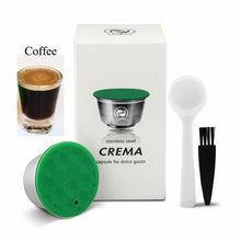 Load image into Gallery viewer, Reusable Coffee Capsule Dolci Gusto Stainless Steel Coffee & Milk Filter For Nescafe Dolce Gusto Capsula with Plastic Lid Tamper