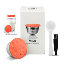 Load image into Gallery viewer, Reusable Coffee Capsule Dolci Gusto Stainless Steel Coffee & Milk Filter For Nescafe Dolce Gusto Capsula with Plastic Lid Tamper