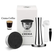 Load image into Gallery viewer, Reusable Coffee Capsule Dolci Gusto Stainless Steel Coffee & Milk Filter For Nescafe Dolce Gusto Capsula with Plastic Lid Tamper