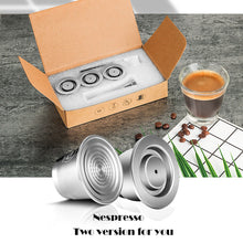 Load image into Gallery viewer, iCafilas For Nespresso Refillable Capsule Two Version Reutilizable Stainless Steel Reusable Coffee Filter Espresso Coffee Pod