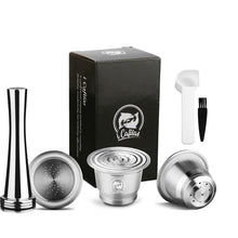 Load image into Gallery viewer, iCafilas For Nespresso Refillable Capsule Two Version Reutilizable Stainless Steel Reusable Coffee Filter Espresso Coffee Pod