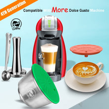 Load image into Gallery viewer, Refillable Coffee Capsules For Dolce Gusto Plastic Stainless Steel Reusable Pod Milk Coffee Crema Making Set