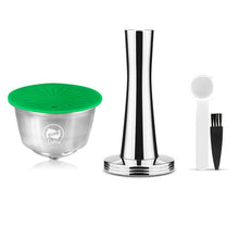 Load image into Gallery viewer, Refillable Coffee Capsules For Dolce Gusto Plastic Stainless Steel Reusable Pod Milk Coffee Crema Making Set