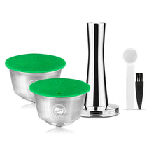 Load image into Gallery viewer, Refillable Coffee Capsules For Dolce Gusto Plastic Stainless Steel Reusable Pod Milk Coffee Crema Making Set
