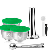 Load image into Gallery viewer, Refillable Coffee Capsules For Dolce Gusto Plastic Stainless Steel Reusable Pod Milk Coffee Crema Making Set