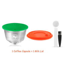 Load image into Gallery viewer, Refillable Coffee Capsules For Dolce Gusto Plastic Stainless Steel Reusable Pod Milk Coffee Crema Making Set