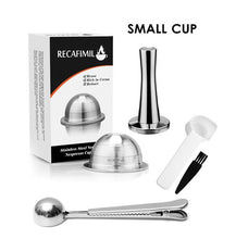 Load image into Gallery viewer, 70/230ML Coffee Capsules For Nespresso Vertuo Vertuoline GCA1 & Delonghi ENV135 Stainless Steel Refillable Reusable Pod Filters