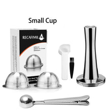 Load image into Gallery viewer, 70/230ML Coffee Capsules For Nespresso Vertuo Vertuoline GCA1 & Delonghi ENV135 Stainless Steel Refillable Reusable Pod Filters