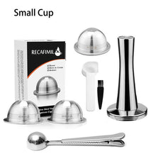 Load image into Gallery viewer, 70/230ML Coffee Capsules For Nespresso Vertuo Vertuoline GCA1 & Delonghi ENV135 Stainless Steel Refillable Reusable Pod Filters