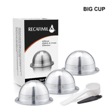 Load image into Gallery viewer, 70/230ML Coffee Capsules For Nespresso Vertuo Vertuoline GCA1 & Delonghi ENV135 Stainless Steel Refillable Reusable Pod Filters