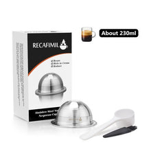Load image into Gallery viewer, 70/230ML Coffee Capsules For Nespresso Vertuo Vertuoline GCA1 & Delonghi ENV135 Stainless Steel Refillable Reusable Pod Filters