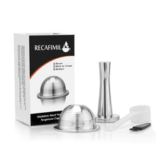 Load image into Gallery viewer, 70/230ML Coffee Capsules For Nespresso Vertuo Vertuoline GCA1 & Delonghi ENV135 Stainless Steel Refillable Reusable Pod Filters