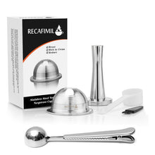 Load image into Gallery viewer, 70/230ML Coffee Capsules For Nespresso Vertuo Vertuoline GCA1 & Delonghi ENV135 Stainless Steel Refillable Reusable Pod Filters