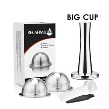 Load image into Gallery viewer, 70/230ML Coffee Capsules For Nespresso Vertuo Vertuoline GCA1 & Delonghi ENV135 Stainless Steel Refillable Reusable Pod Filters