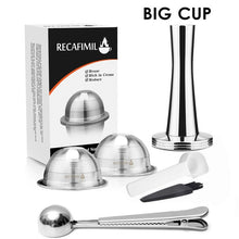 Load image into Gallery viewer, 70/230ML Coffee Capsules For Nespresso Vertuo Vertuoline GCA1 & Delonghi ENV135 Stainless Steel Refillable Reusable Pod Filters