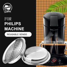 Load image into Gallery viewer, Stainless Steel Reusable Coffee Capsule Pods Compatibel with Philips Senseo Machine Coffee Maker Filter Metal Tamper