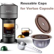 Load image into Gallery viewer, For Vertuo Next Reusable Coffee Capsule Lid Compatible With Original Vertuoline Coffee Pods Food Grade Silicone Cap with Spoon