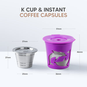 Refillable STAINLESS STEEL Metal Reusable Capsule For Instant Coffee Machine Refillable Coffee Filter