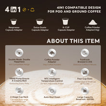 Load image into Gallery viewer, I Cafilas&nbsp;&nbsp;5in1 Capsule Coffee Machine Multiple Espresso Cafetera Cappuccino Coffee Maker Dolce Gusto Nespresso Powder KCUP

