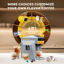 Load image into Gallery viewer, I Cafilas&nbsp;&nbsp;5in1 Capsule Coffee Machine Multiple Espresso Cafetera Cappuccino Coffee Maker Dolce Gusto Nespresso Powder KCUP
