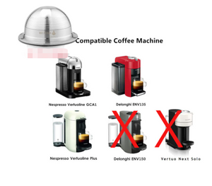 80/150/230ML Reusable Coffee Capsule For Nespresso Vertuoline & Delonghi Refillable Stainless Steel Coffee Filter With Milk Frother