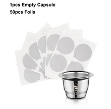 Load image into Gallery viewer, Icafilas Reusable Coffee Capsule For Nespresso Stainless Steel Espresso Crema Filter Aluminum Dosing Lid
