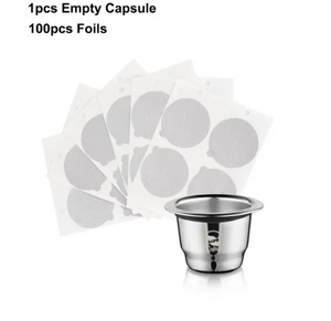 Icafilas Reusable Coffee Capsule For Nespresso Stainless Steel Espresso Crema Filter Aluminum Dosing Lid