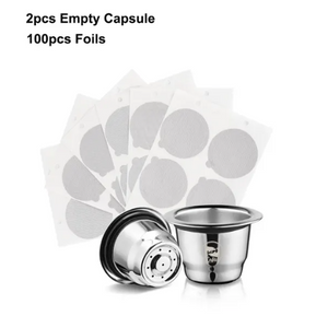 Icafilas Reusable Coffee Capsule For Nespresso Stainless Steel Espresso Crema Filter Aluminum Dosing Lid