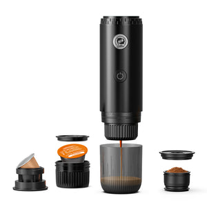 Portable Espresso Coffee Machine 3-in-1 Capsule Coffee Maker for Car & Home Camping with NS & Ground Coffee & DG Capsules