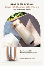 Load image into Gallery viewer, Portable Coffee Maker French Press Stainless Steel Travel Camping Outdoor 320ml Coffee Bottle Keep Cool &amp; Hot Maker Plunger Glass Tea Pot French Coffee Press
