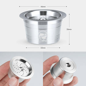 Reusable Coffee Filters Compatible For Caffitaly Tchibo Cafissimo Refillable Stainless Steel Coffee Capsule Pod WithTamper Spoon