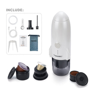 3-in-1 Espresso Coffee Maker 19 Bar Automatic Heating Portable Coffee Machine for Outdoor Camping Car Fit Powder/Nes*/DG Capsule