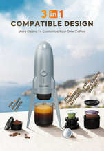 Load image into Gallery viewer, 3-in-1 Espresso Coffee Maker 19 Bar Automatic Heating Portable Coffee Machine for Outdoor Camping Car Fit Powder/Nes*/DG Capsule
