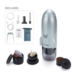 3-in-1 Espresso Coffee Maker 19 Bar Automatic Heating Portable Coffee Machine for Outdoor Camping Car Fit Powder/Nes*/DG Capsule